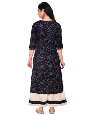 paisley straight kurta - 17349274 - Standard Image - 3