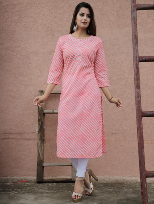 leheriya print straight kurta - 17349301 - Standard Image - 1