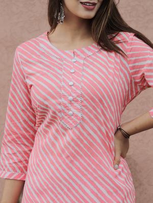 leheriya print straight kurta - 17349301 - Standard Image - 4