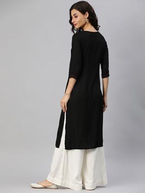 embroidered straight kurta - 17349399 - Standard Image - 3