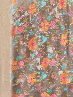 floral printed saree with blouse - 17349601 - Standard Image - 4