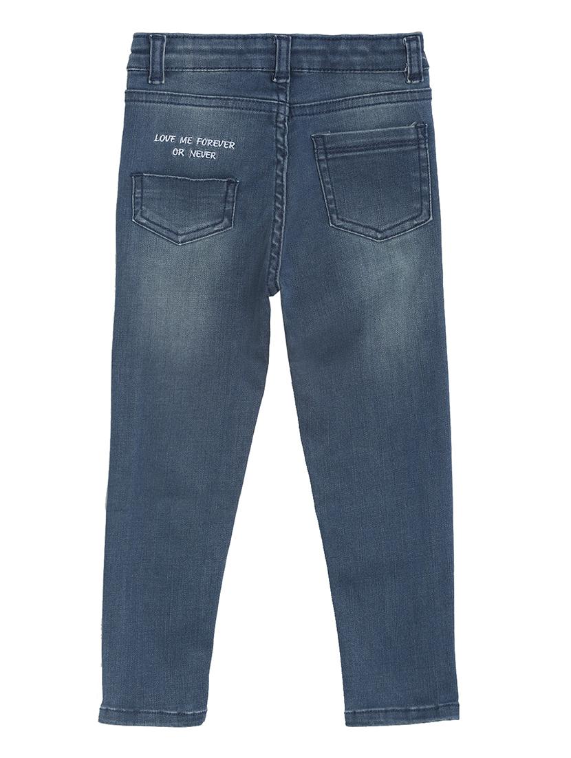 blue cotton distressed jean - 17349625 - Zoom Image - 2