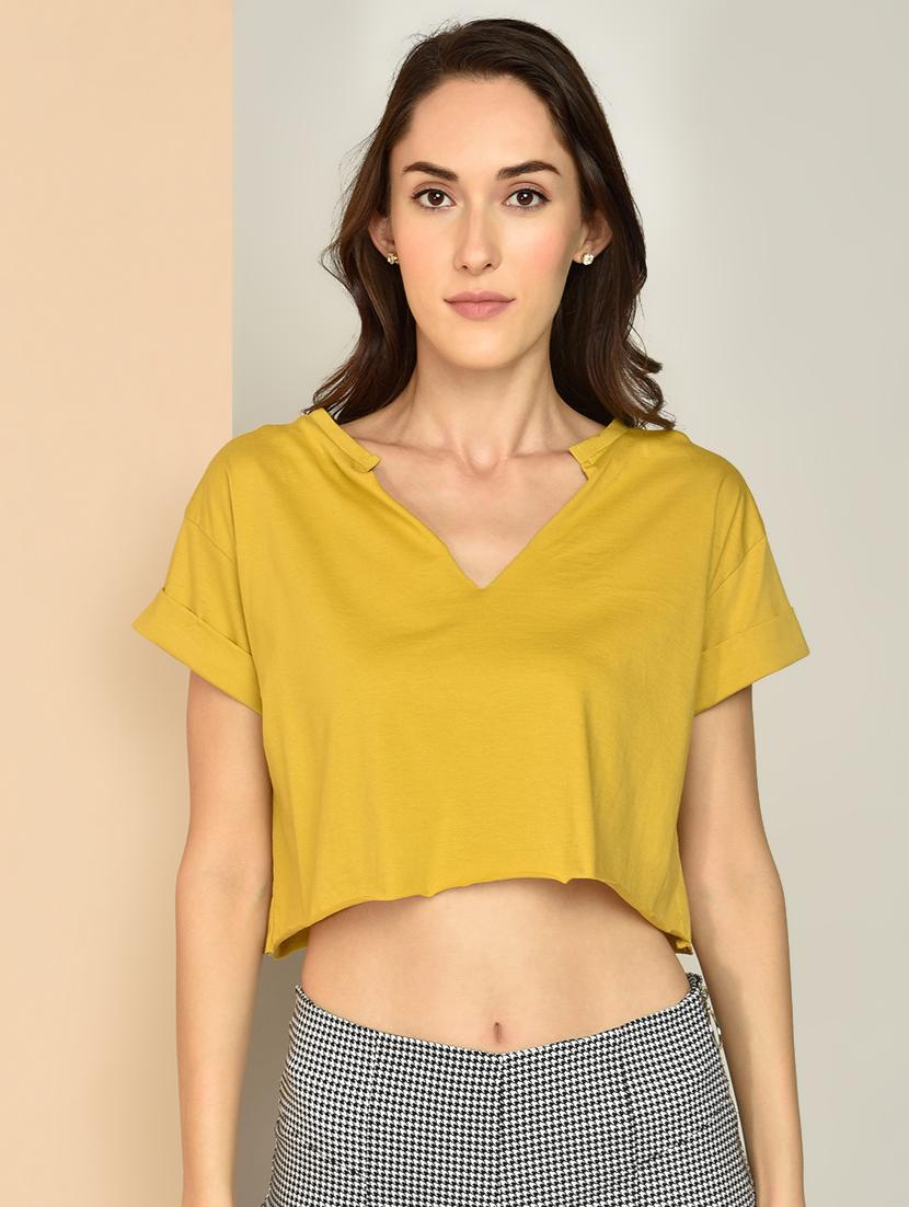 v-neck solid top - 17349651 - Zoom Image - 1
