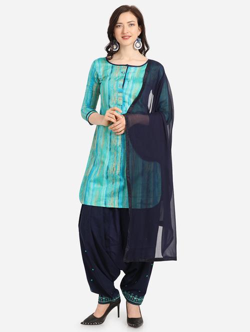 printed unstitched salwar suit - 17349716 - Standard Image - 1