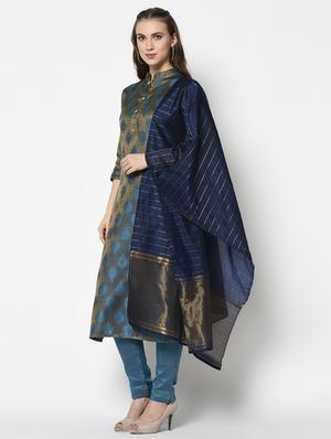 self design straight pant unstitched suit - 17349743 - Standard Image - 2