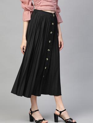 high rise button up a-line skirt - 17349754 - Standard Image - 2