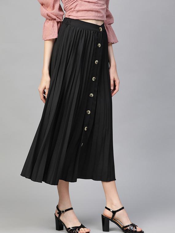 high rise button up a-line skirt - 17349754 - Zoom Image - 2