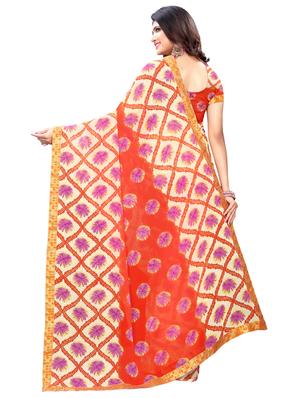 checkered printed saree with blouse - 17349977 - Standard Image - 2