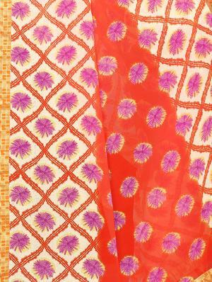 checkered printed saree with blouse - 17349977 - Standard Image - 4