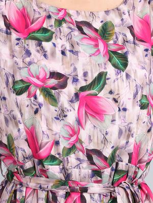 tie front floral fit & flare dress - 17350300 - Standard Image - 5