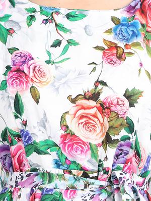 tie front floral fit & flare dress - 17350306 - Standard Image - 5