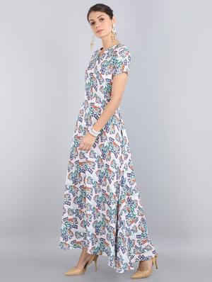v-neck floral fit & flare dress - 17350309 - Standard Image - 2
