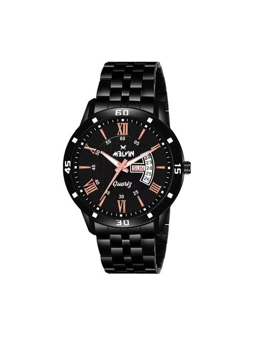 melvin ml-gr100003-black day date functioning analog watch - for men - 17350412 - Very Small Image - 1