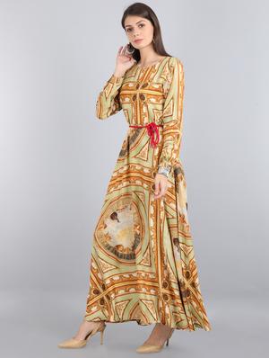 tie front long sleeved maxi dress - 17350672 - Standard Image - 2