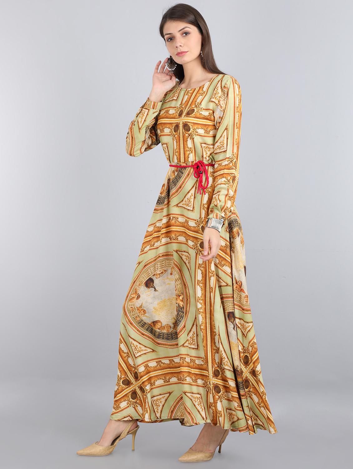 tie front long sleeved maxi dress - 17350672 - Zoom Image - 2