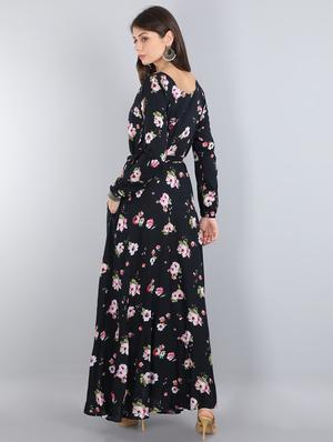 tie front long sleeved maxi dress - 17350673 - Standard Image - 3