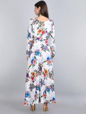 tie front long sleeved maxi dress - 17350674 - Standard Image - 3