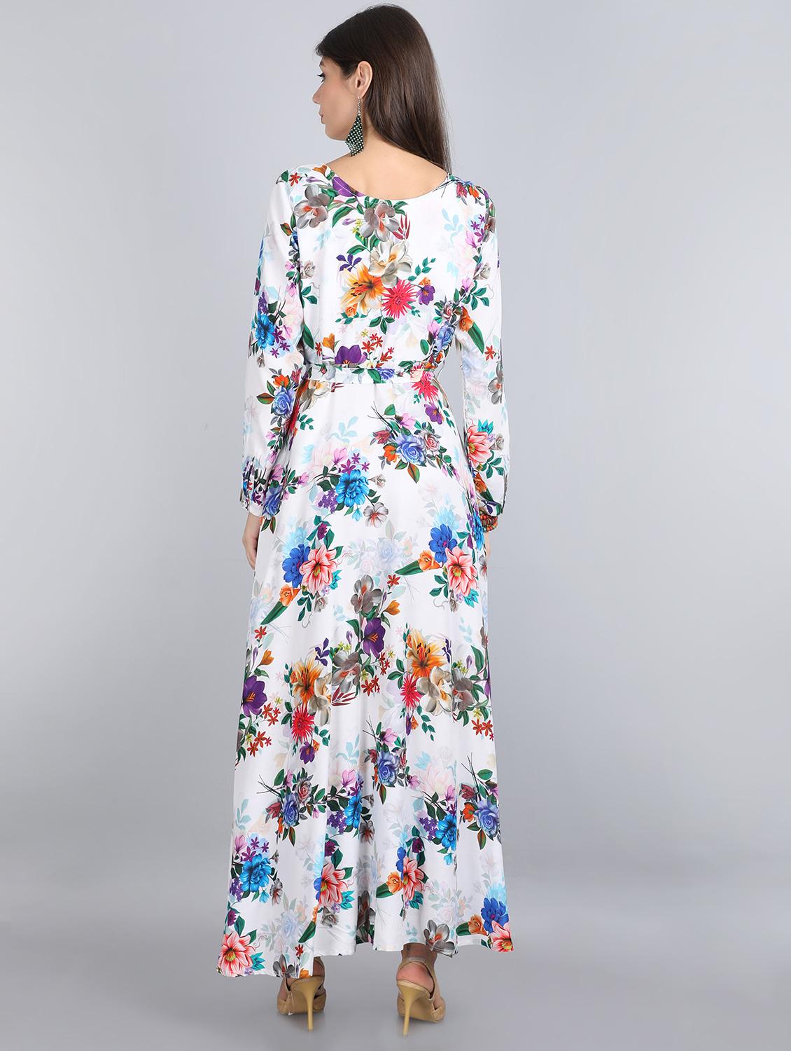 tie front long sleeved maxi dress - 17350674 - Zoom Image - 3