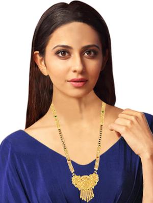 gold colour beads mangalsutra - 17350693 - Standard Image - 5