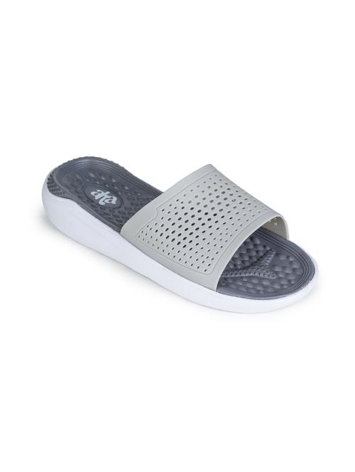 grey pvc slip on slippers - 17350919 - Standard Image - 1