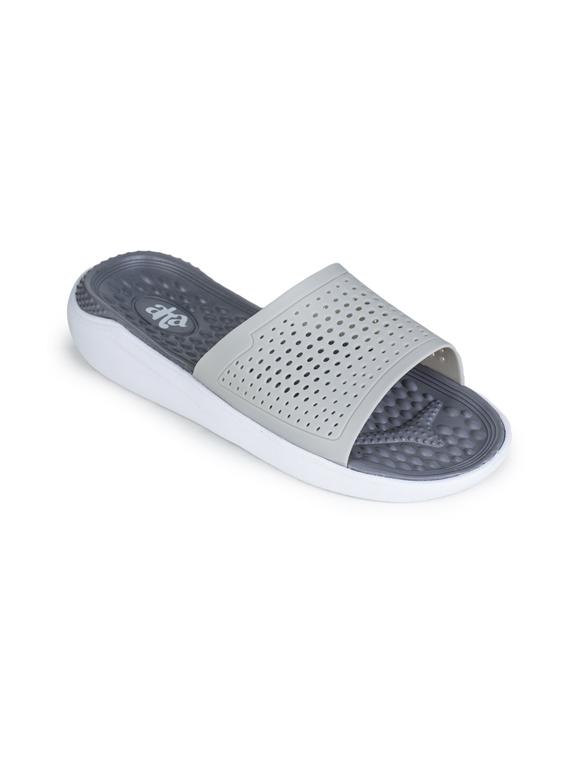 grey pvc slip on slippers - 17350919 - Zoom Image - 1