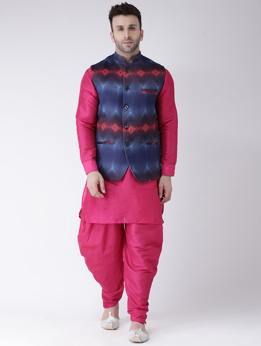 blue printed nehru jacket - 17351024 - Zoom Image - 9