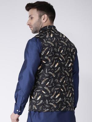 black printed nehru jacket - 17351025 - Standard Image - 8