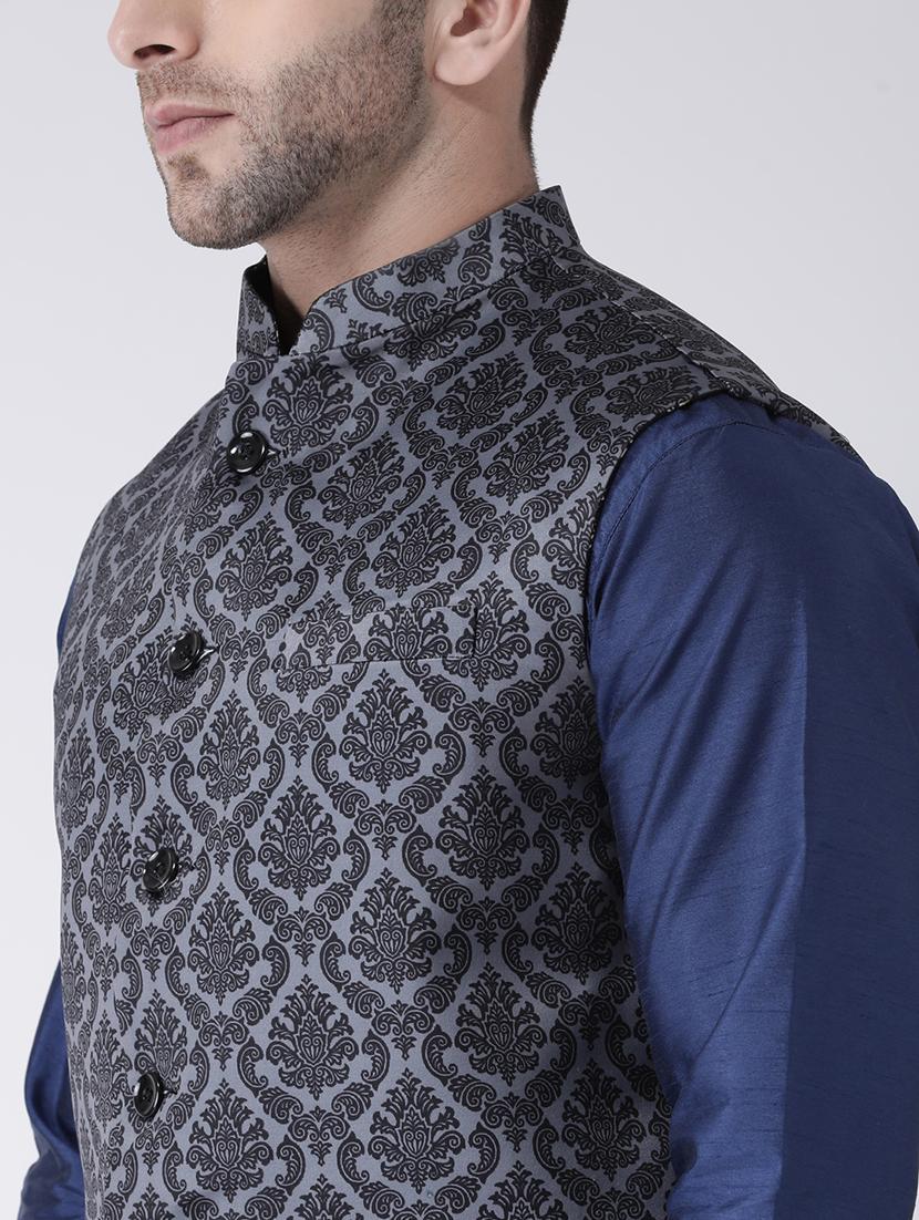black printed nehru jacket - 17351025 - Zoom Image - 5