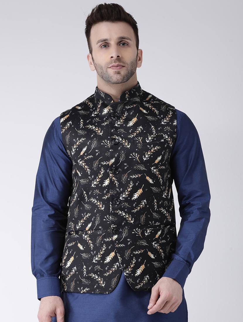 black printed nehru jacket - 17351025 - Zoom Image - 6