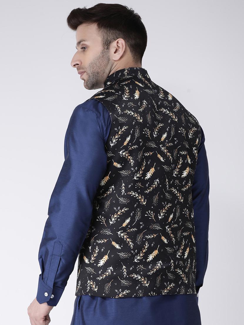 black printed nehru jacket - 17351025 - Zoom Image - 8
