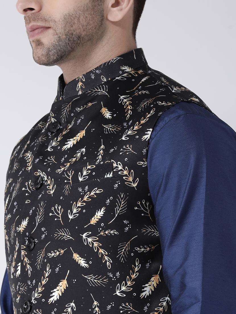 black printed nehru jacket - 17351025 - Zoom Image - 10