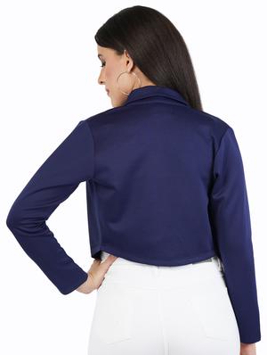 lapel neck short casual blazer - 17351050 - Standard Image - 3