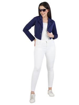 lapel neck short casual blazer - 17351050 - Standard Image - 4