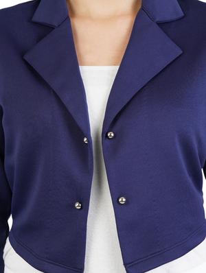 lapel neck short casual blazer - 17351050 - Standard Image - 5