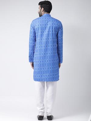 blue printed long kurta - 17351054 - Standard Image - 3