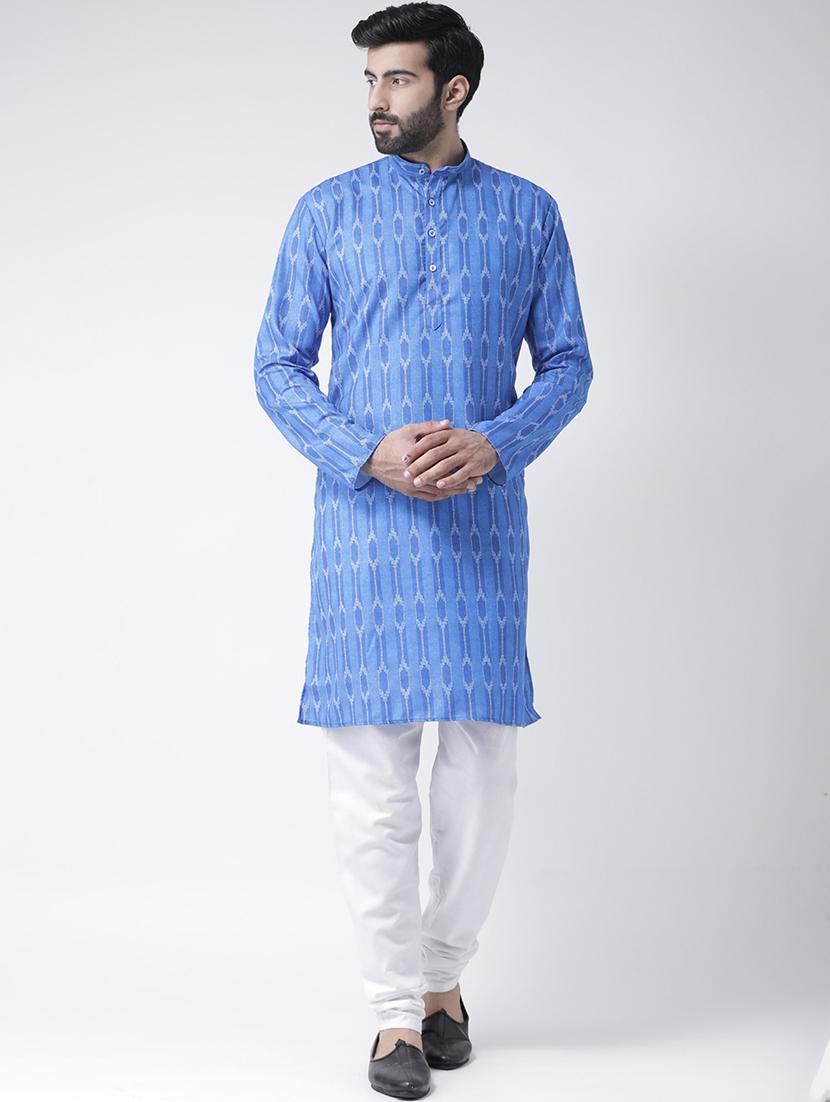 blue printed long kurta - 17351054 - Zoom Image - 1