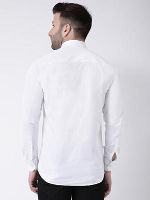 white solid casual shirt - 17351355 - Standard Image - 3