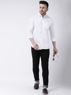 white solid casual shirt - 17351355 - Standard Image - 4