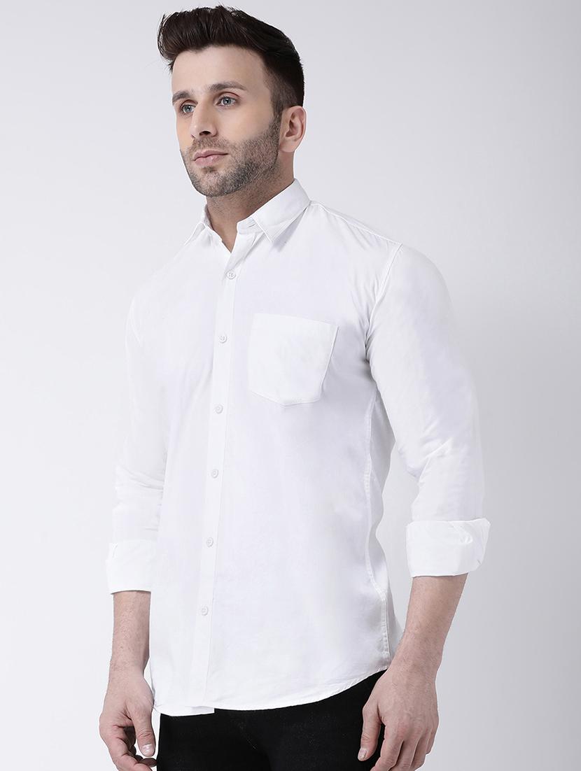 white solid casual shirt - 17351355 - Zoom Image - 2