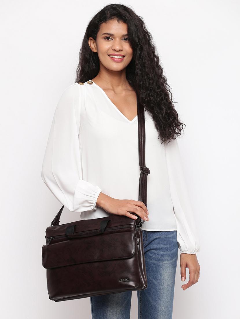 brown leatherette (pu) laptop bag - 17351407 - Zoom Image - 5