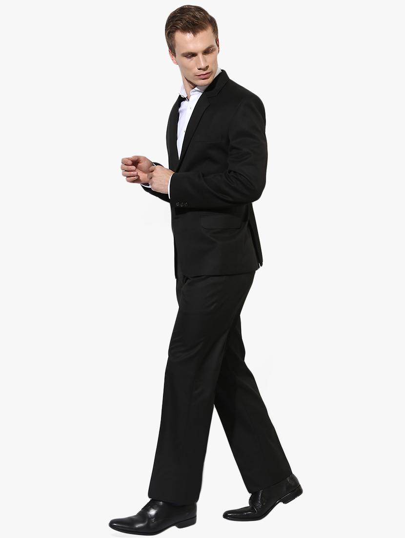 black solid single breasted suit - 17351417 - Zoom Image - 2