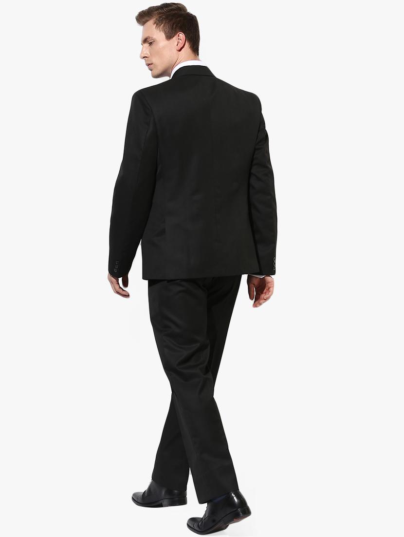black solid single breasted suit - 17351417 - Zoom Image - 3