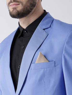 blue solid single breasted suit - 17351423 - Standard Image - 4