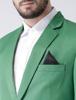 green solid single breasted suit - 17351424 - Standard Image - 4