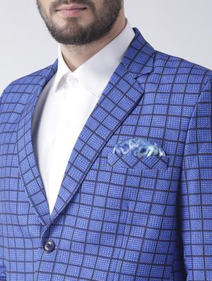 blue checkered casual blazer - 17351461 - Standard Image - 5