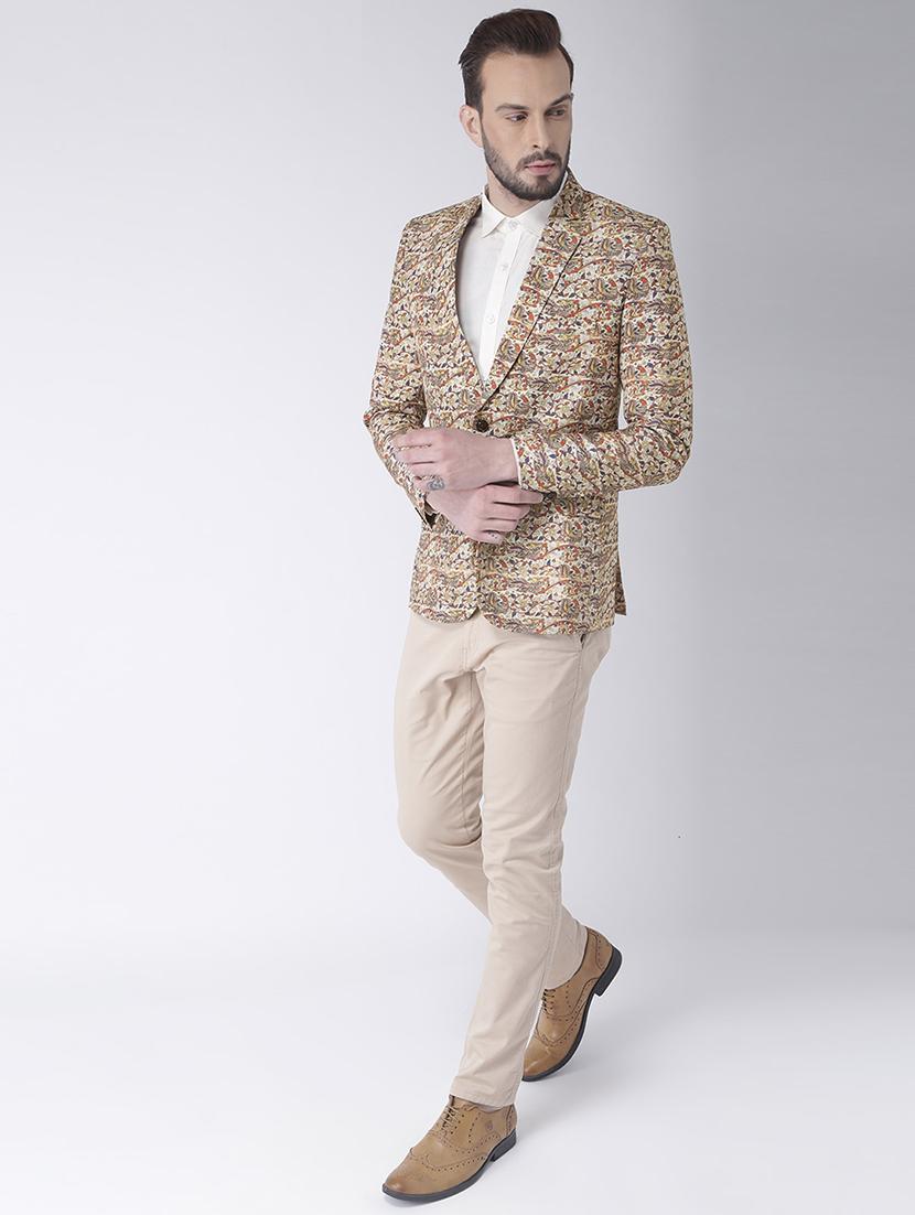 beige printed casual blazer - 17351466 - Zoom Image - 4