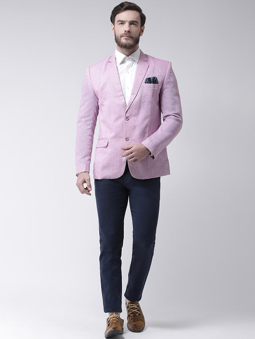purple solid linen casual blazer - 17351468 - Zoom Image - 4