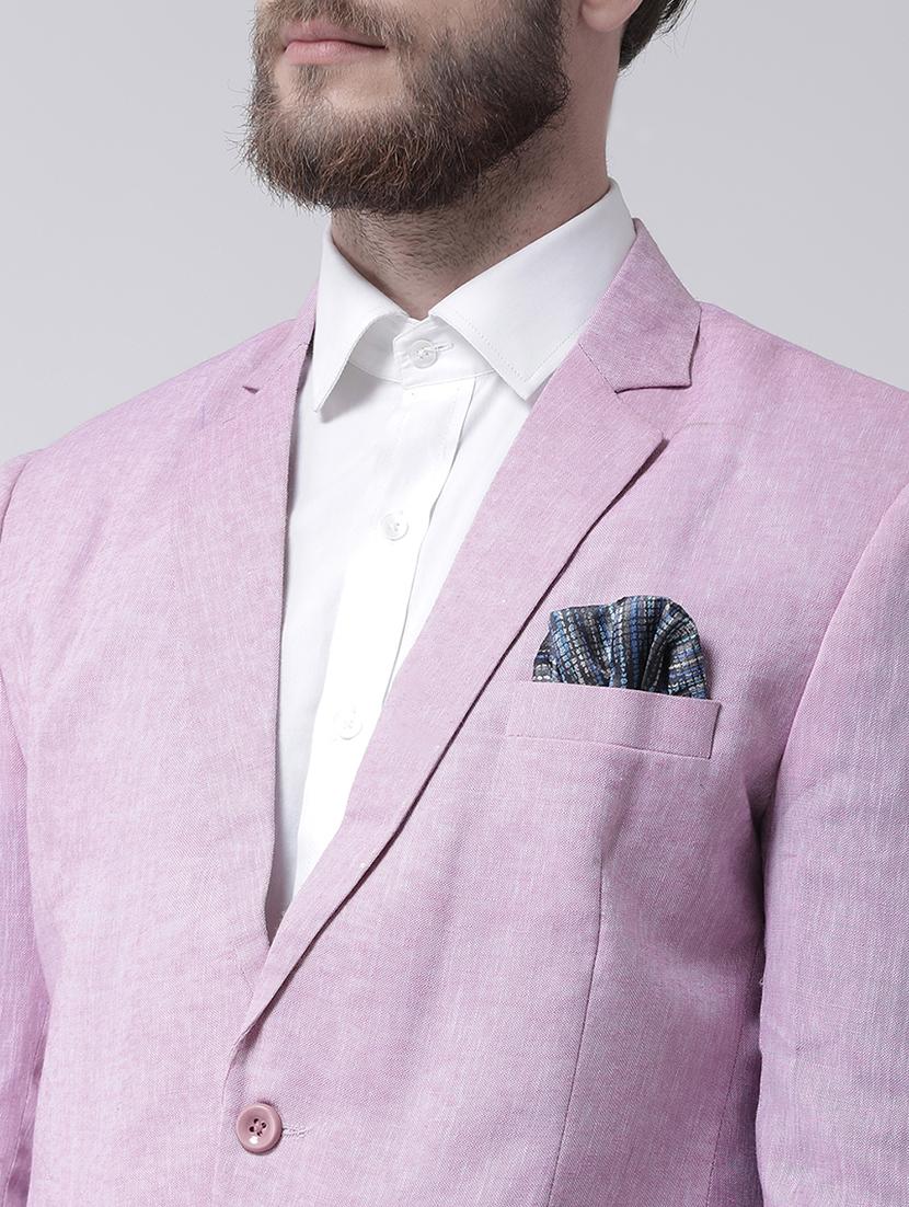 purple solid linen casual blazer - 17351468 - Zoom Image - 5