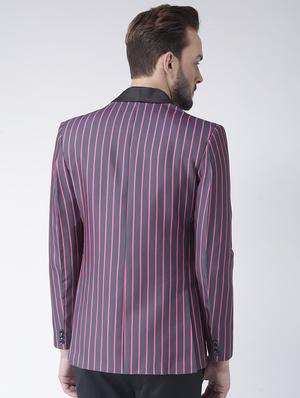 blue striped casual blazer - 17351481 - Standard Image - 3