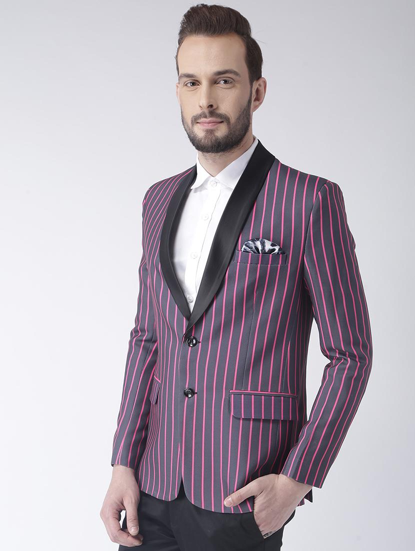 blue striped casual blazer - 17351481 - Zoom Image - 2